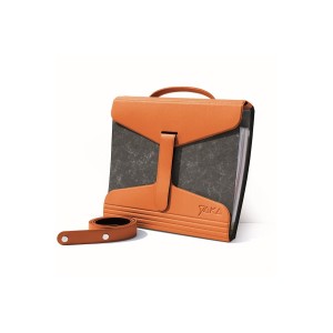 Oranžová kožená taška na složky Yaka Binder Carrier 100% Orange leather