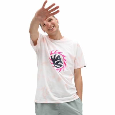 Pánské růžové triko VANS Summer camp tie Mellow ros
