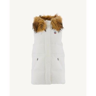 Dámská bílá zimní vesta s kapucí Jott Texas 2.0 901 White