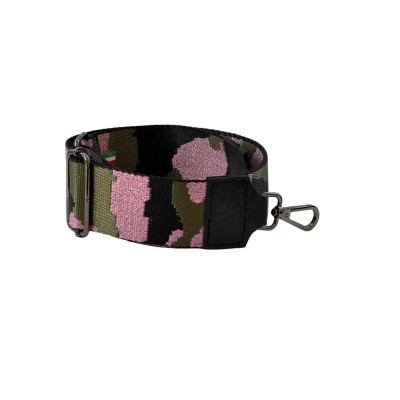 Růžový maskáčový ramenní popruh na kabelku YAKA
