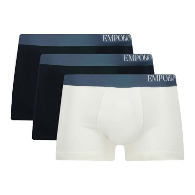 Sada tří kusů tmavě modrých/bílých boxerek Emporio Armani Underwear Marine/Bianco 3-Pack
