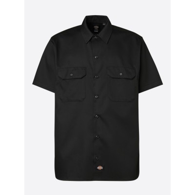 Černá pánská pracovní košile s krátkým rukávem Dickies Work Shirt SS REC Black