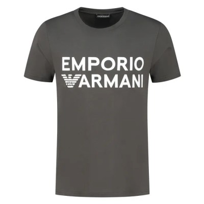 Pánské tmavě šedé triko s potiskem Emporio Armani T-Shirt 06154 Terra