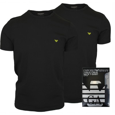 Sada dvou kusů černých triček Emporio Armani T-Shirt 23820 Nero/Nero