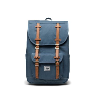 Městský modrý batoh Herschel Little America™ Mid Backpack Blue Mirage/White Stitch
