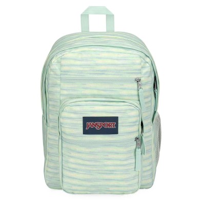 Krémový pruhovaný školní batoh JanSport Big Student  70s Space Dye Fresh Mint 