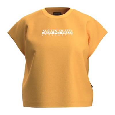 Dámské oranžové triko s potiskem Napapijri S-Box W SSL Y1J Yellow Kumquat