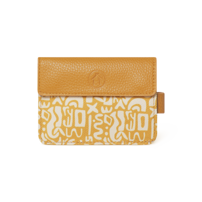 Oranžové pouzdro na kreditní karty s bílým vzorem Cabaia Mini Wallet San Lorenzo De Florence TU