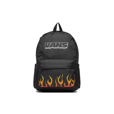 Černý batoh s barevnými plameny Vans New Skool Backpack True Black