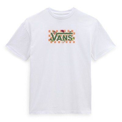 Dámské bílé triko s potiskem Vans Fruit Checkerboard Box Box Logo Oversized W White